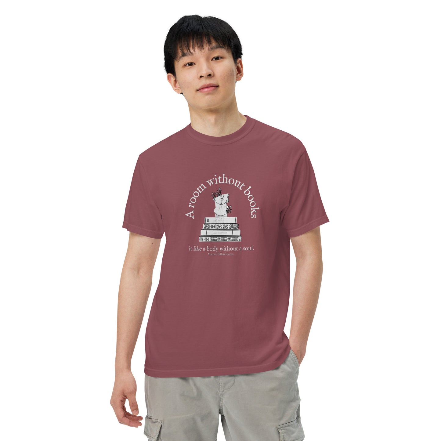 A room without books Unisex garment-dyed heavyweight t-shirt