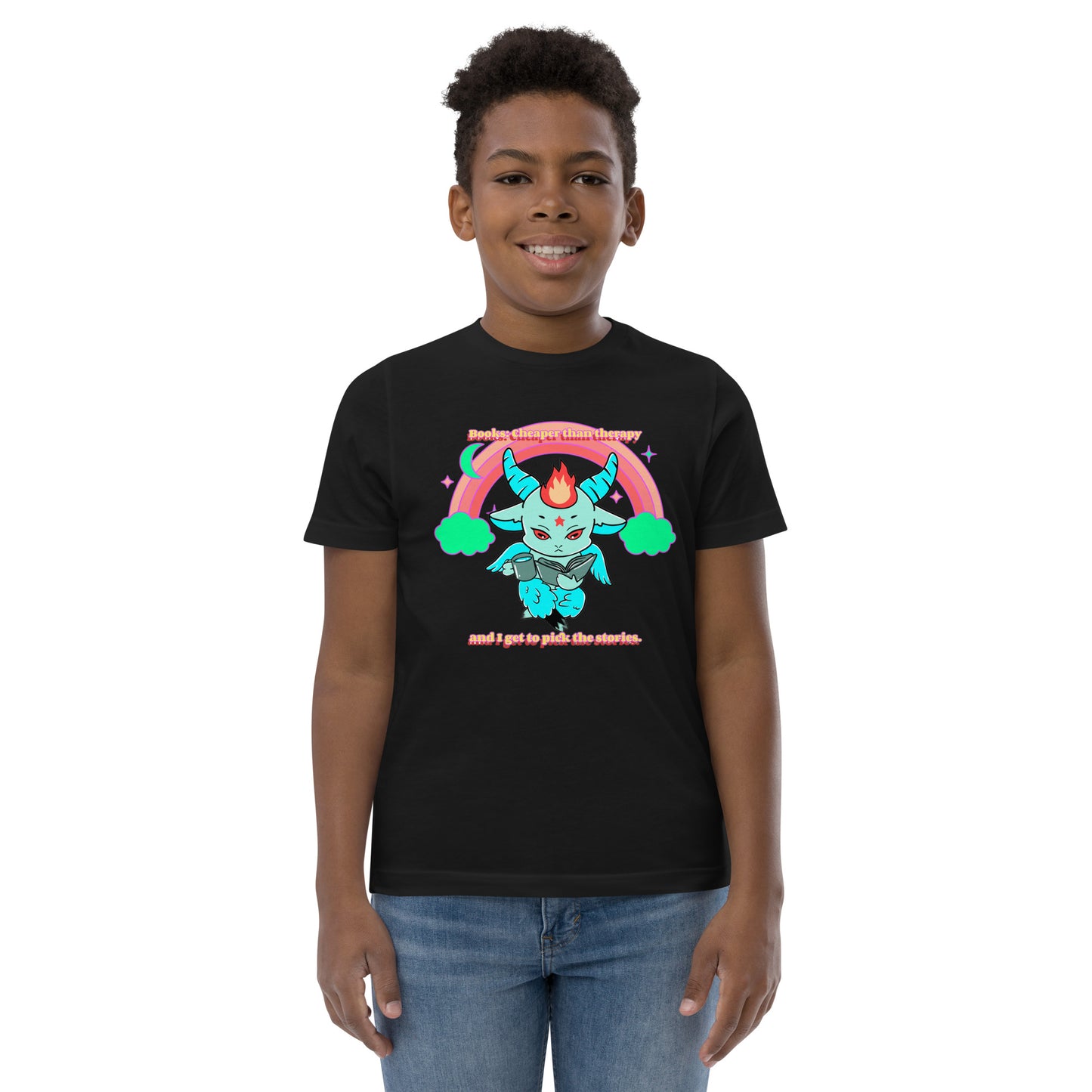 Baphomet reading Youth jersey t-shirt