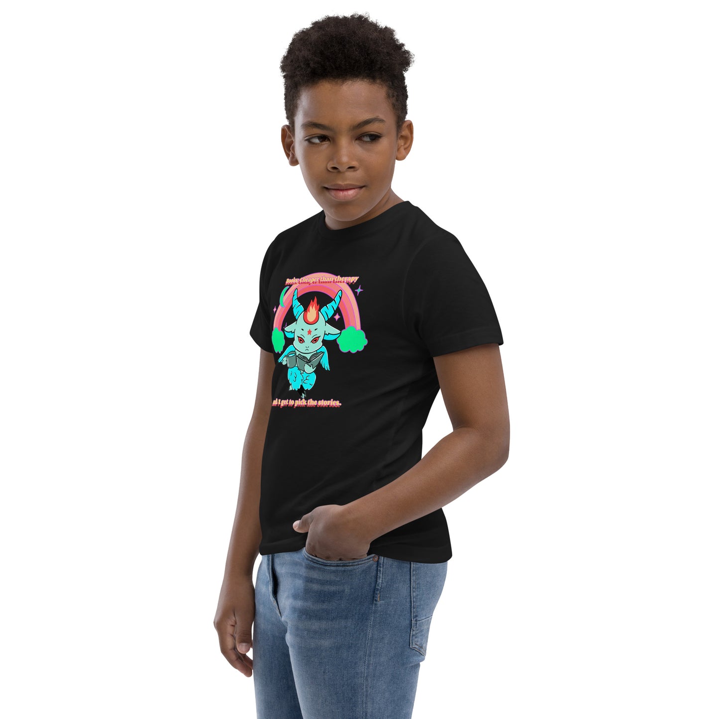 Baphomet reading Youth jersey t-shirt