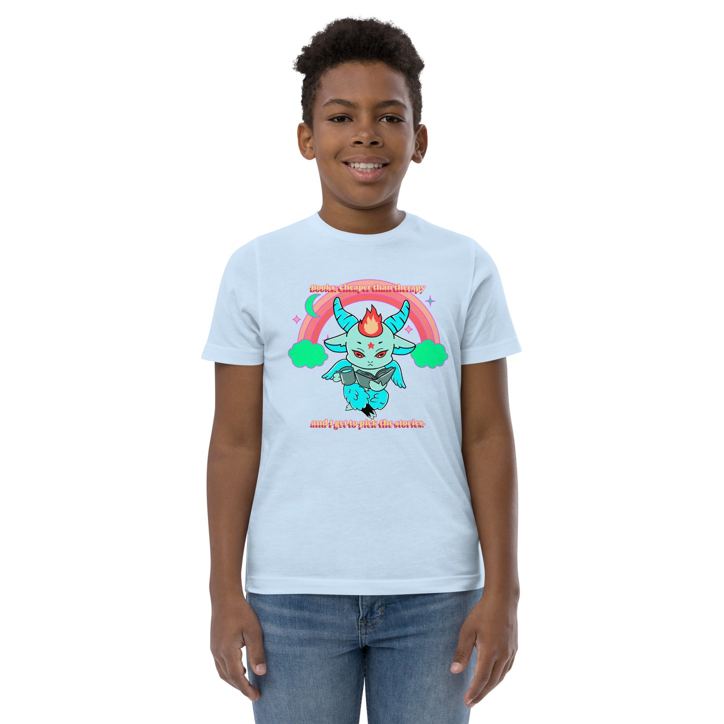 Baphomet reading Youth jersey t-shirt
