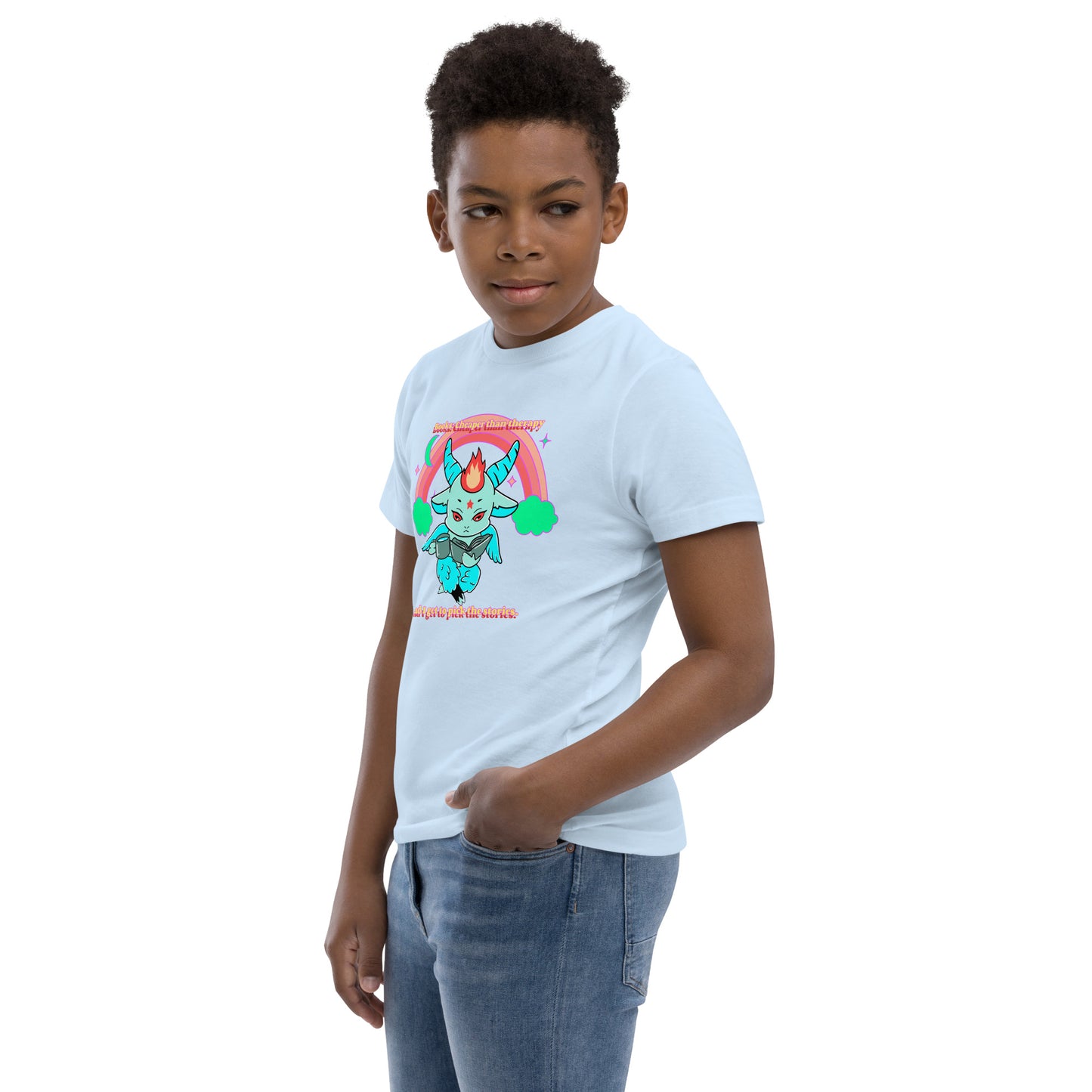 Baphomet reading Youth jersey t-shirt