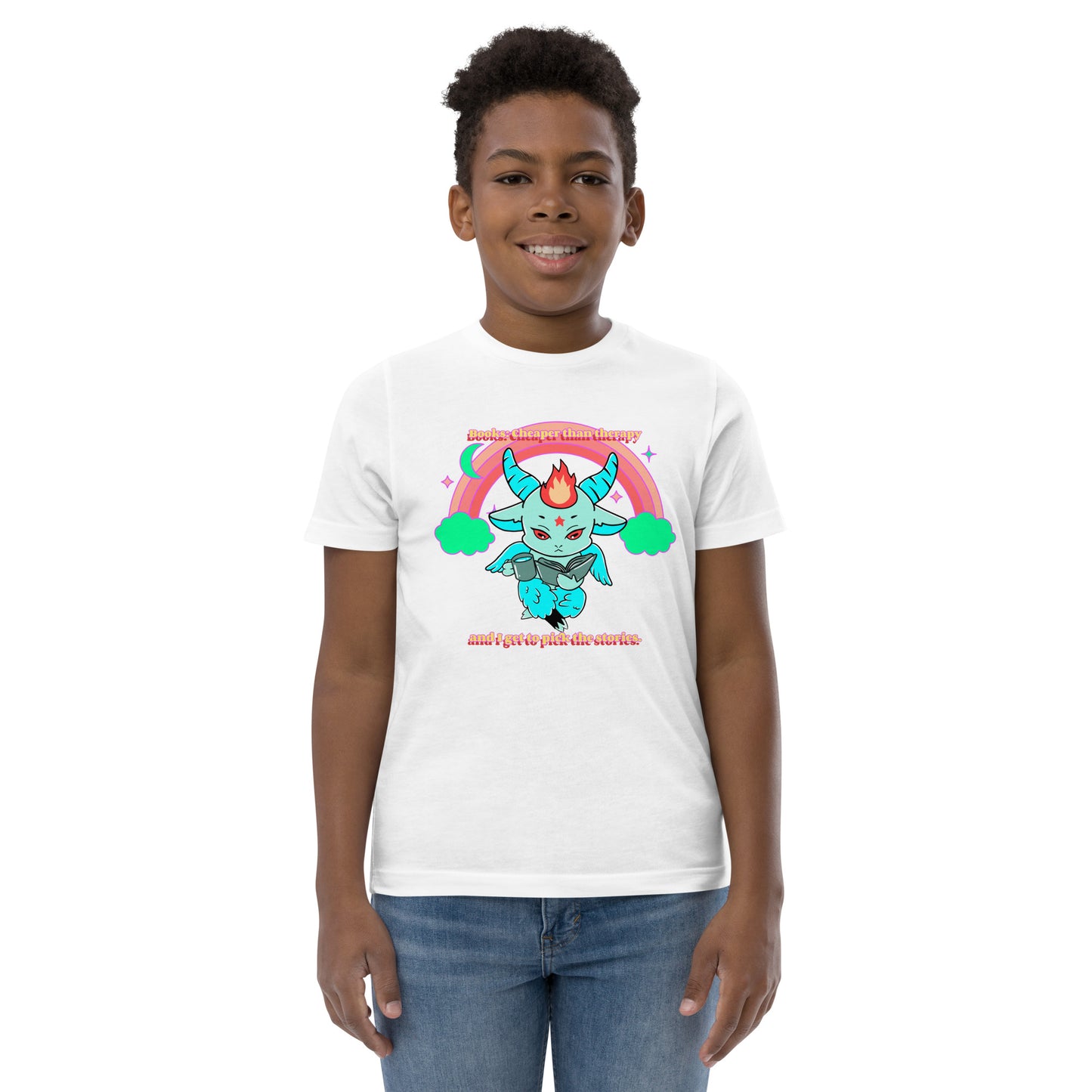 Baphomet reading Youth jersey t-shirt