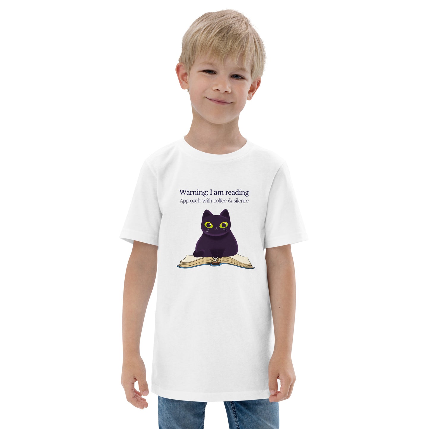 Warning: I am reading Youth jersey t-shirt