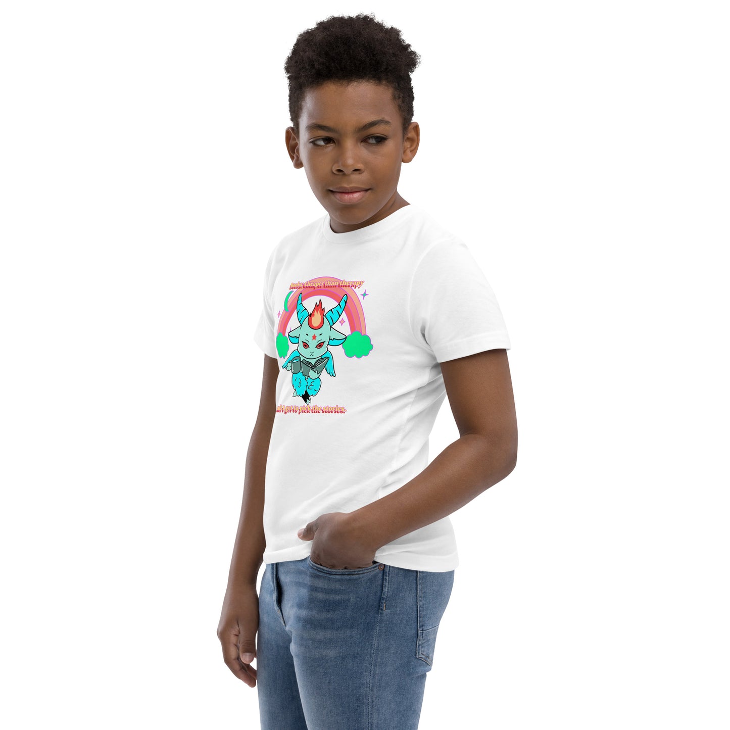 Baphomet reading Youth jersey t-shirt