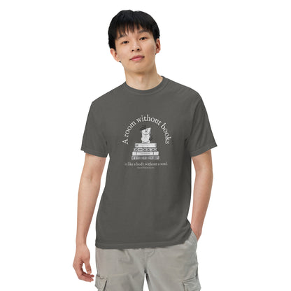 A room without books Unisex garment-dyed heavyweight t-shirt