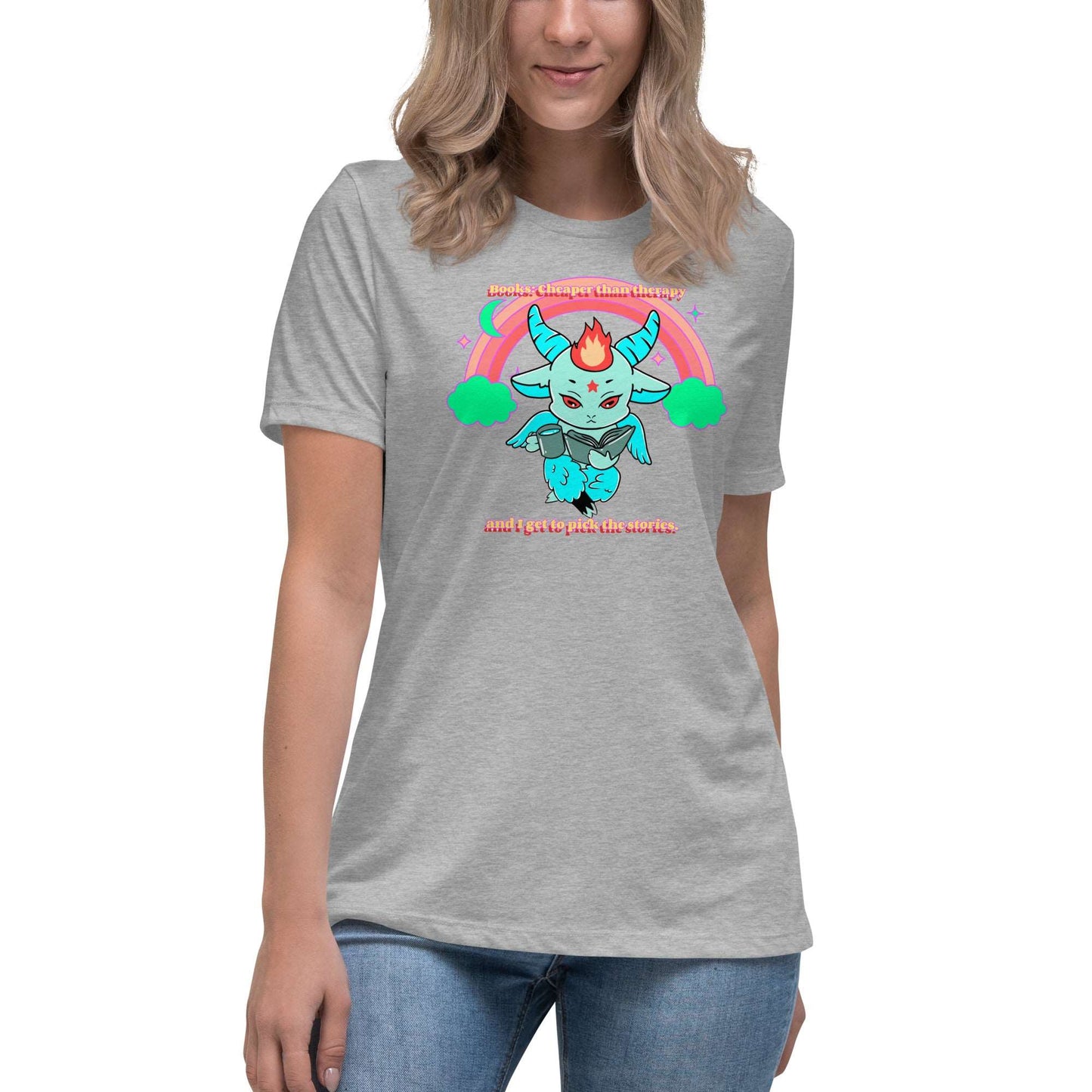 Baphomet reading Women's Relaxed T-Shirt