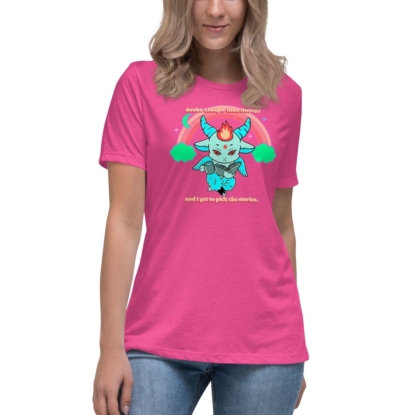 Baphomet reading Women's Relaxed T-Shirt