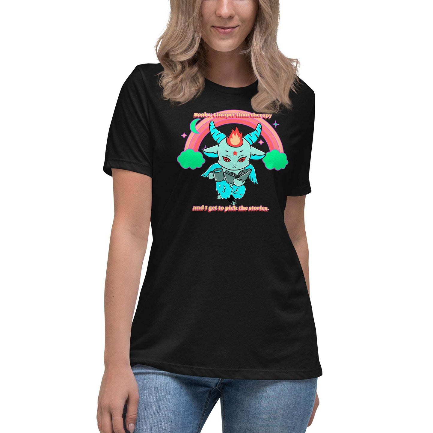 Baphomet reading Women's Relaxed T-Shirt