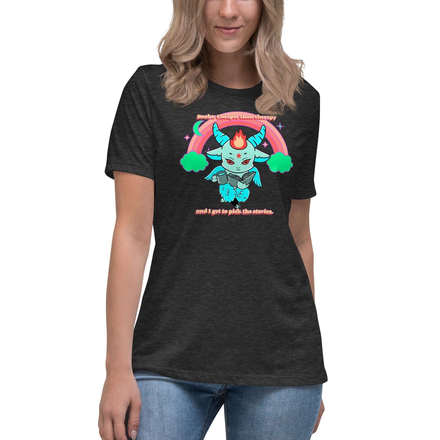 Baphomet reading Women's Relaxed T-Shirt