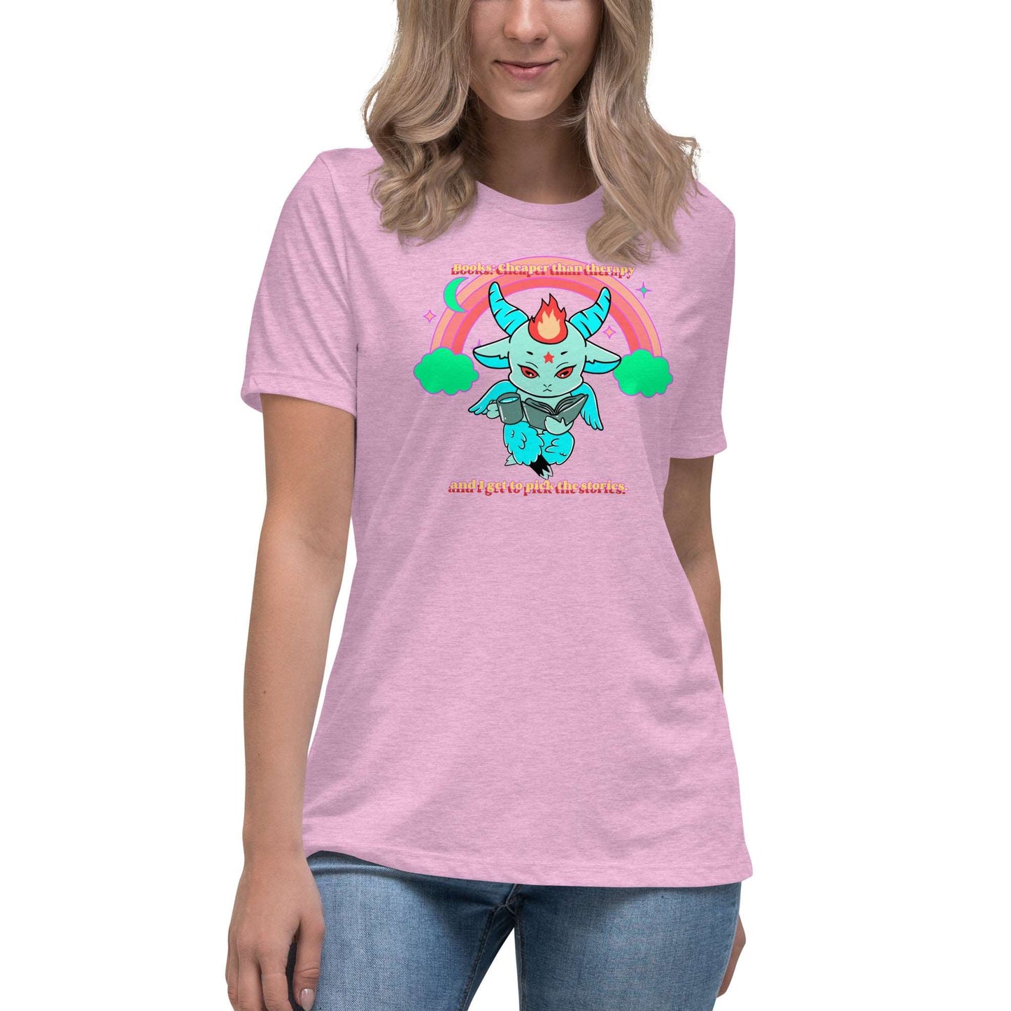 Baphomet reading Women's Relaxed T-Shirt