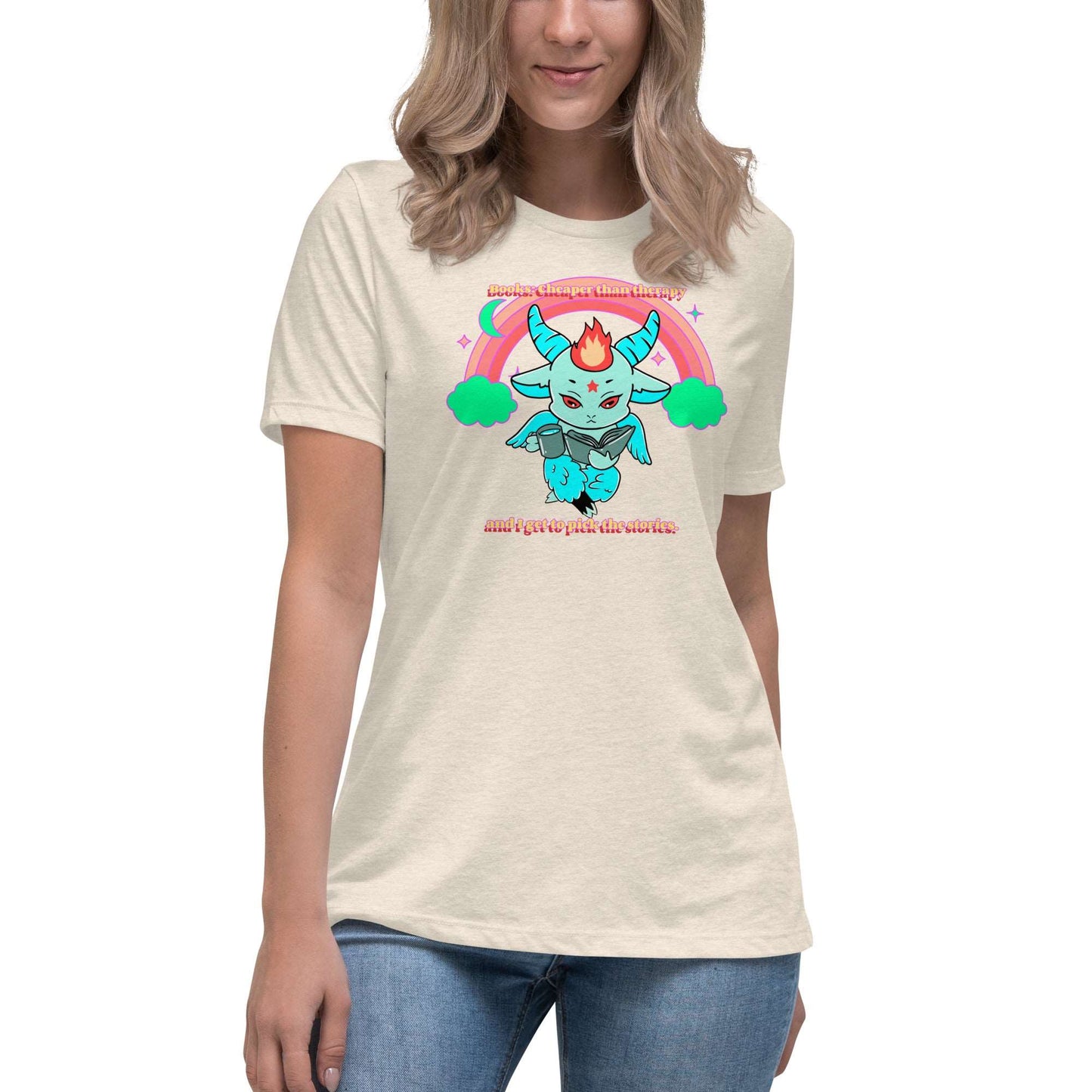 Baphomet reading Women's Relaxed T-Shirt