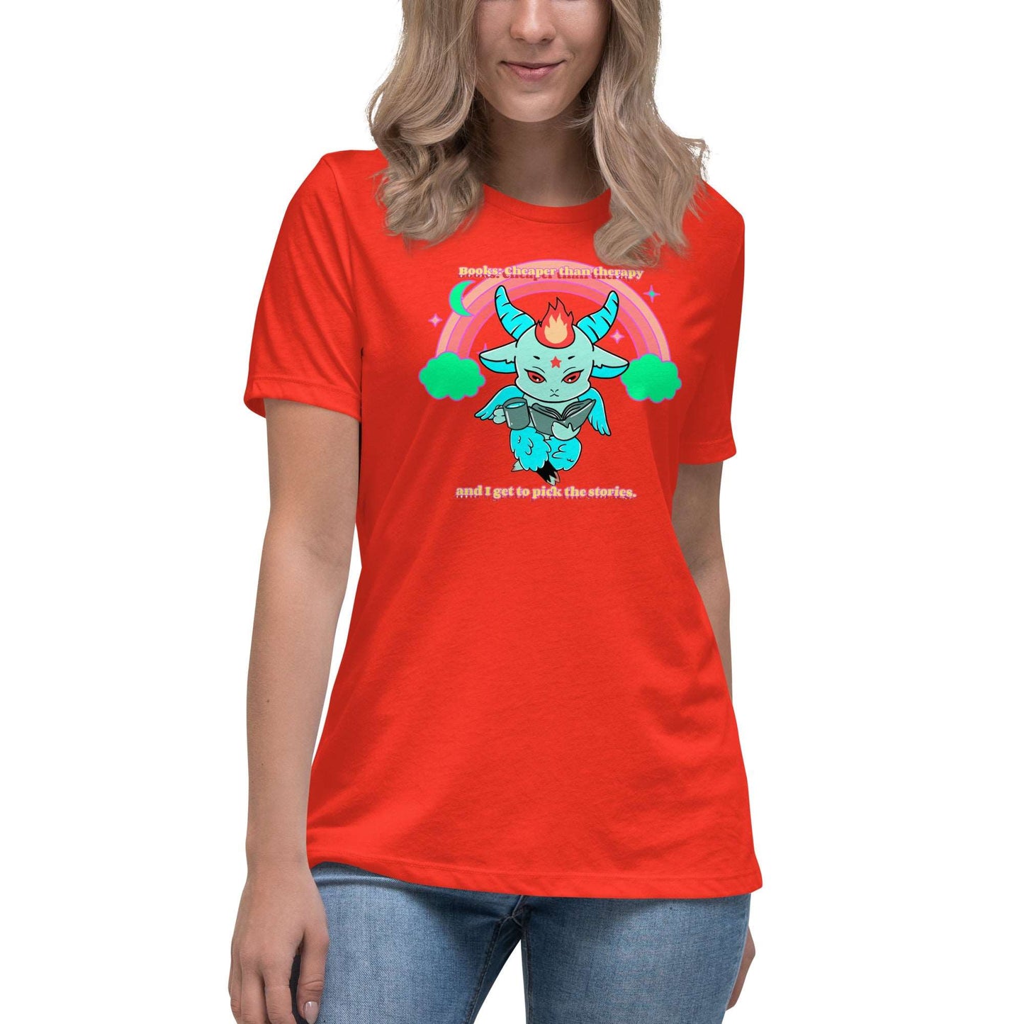 Baphomet reading Women's Relaxed T-Shirt